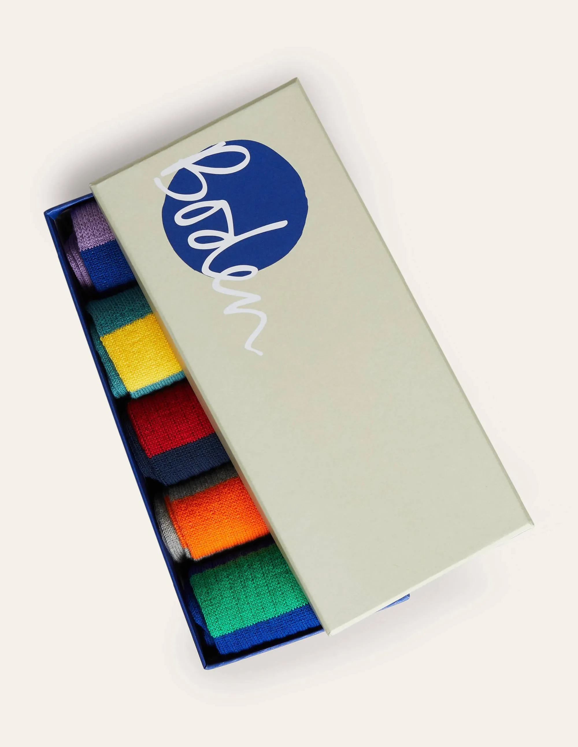 5 Pack Ribbed Socks-Mixed Stripe