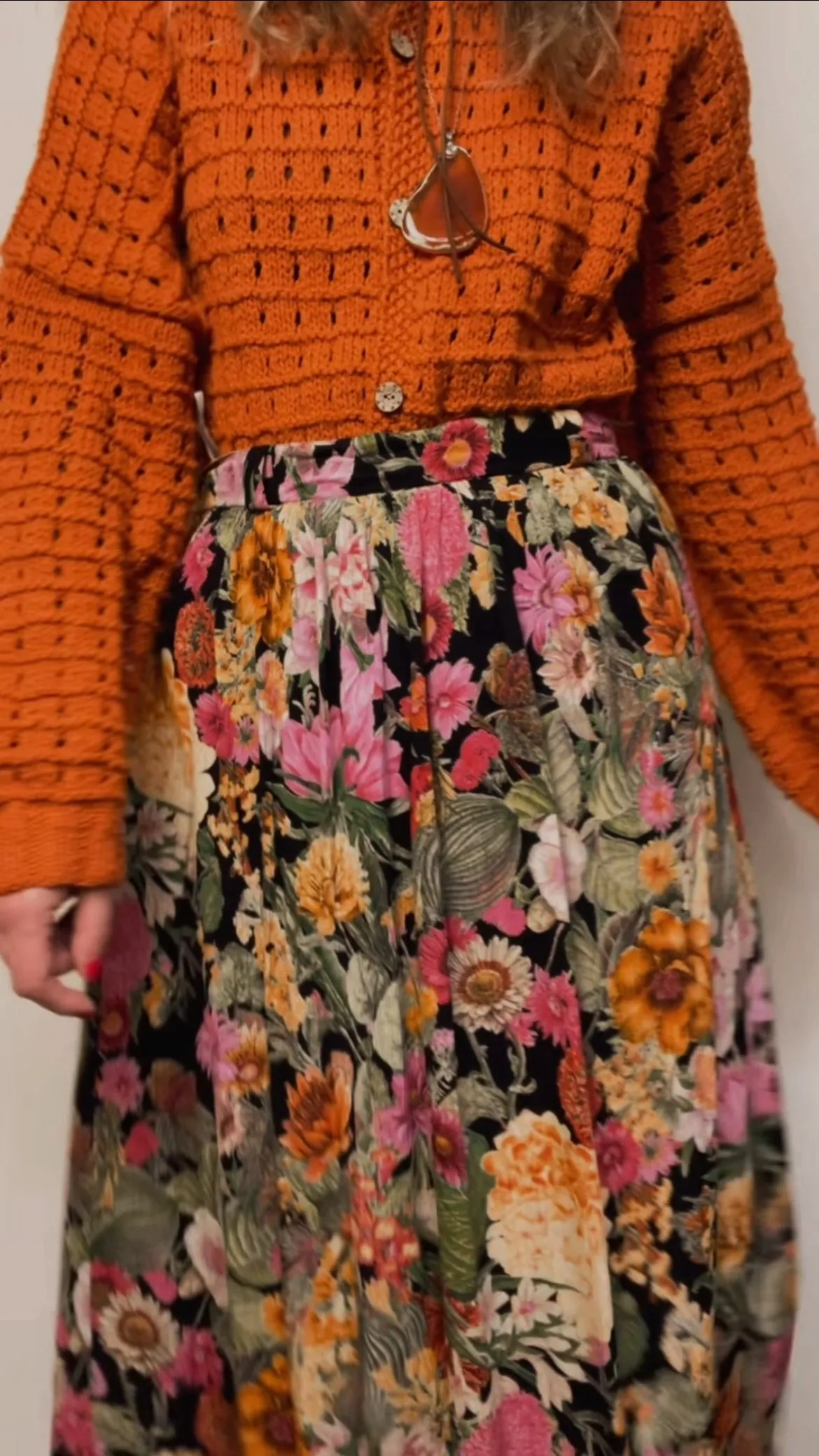 70s Floral Skirt