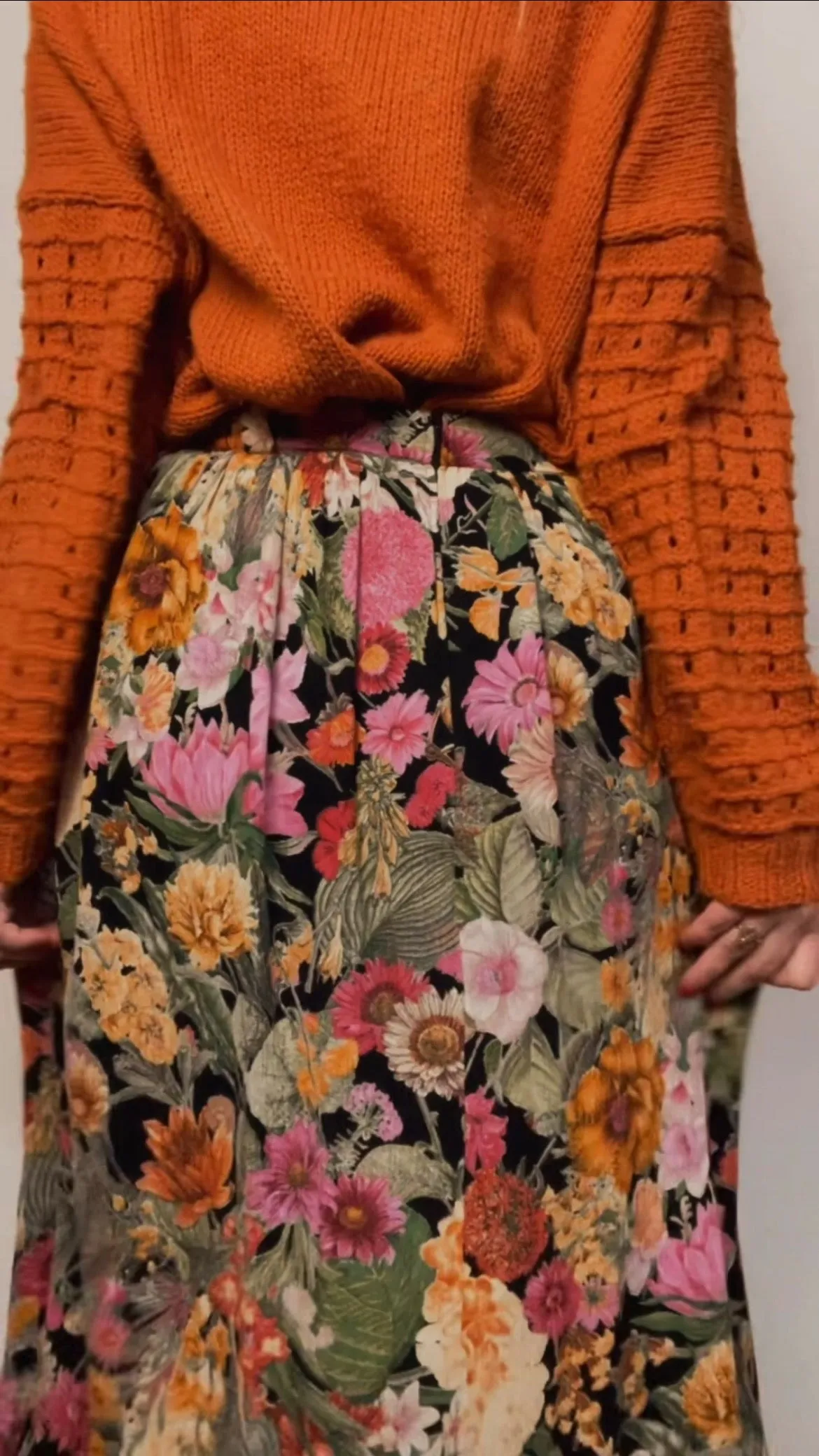 70s Floral Skirt