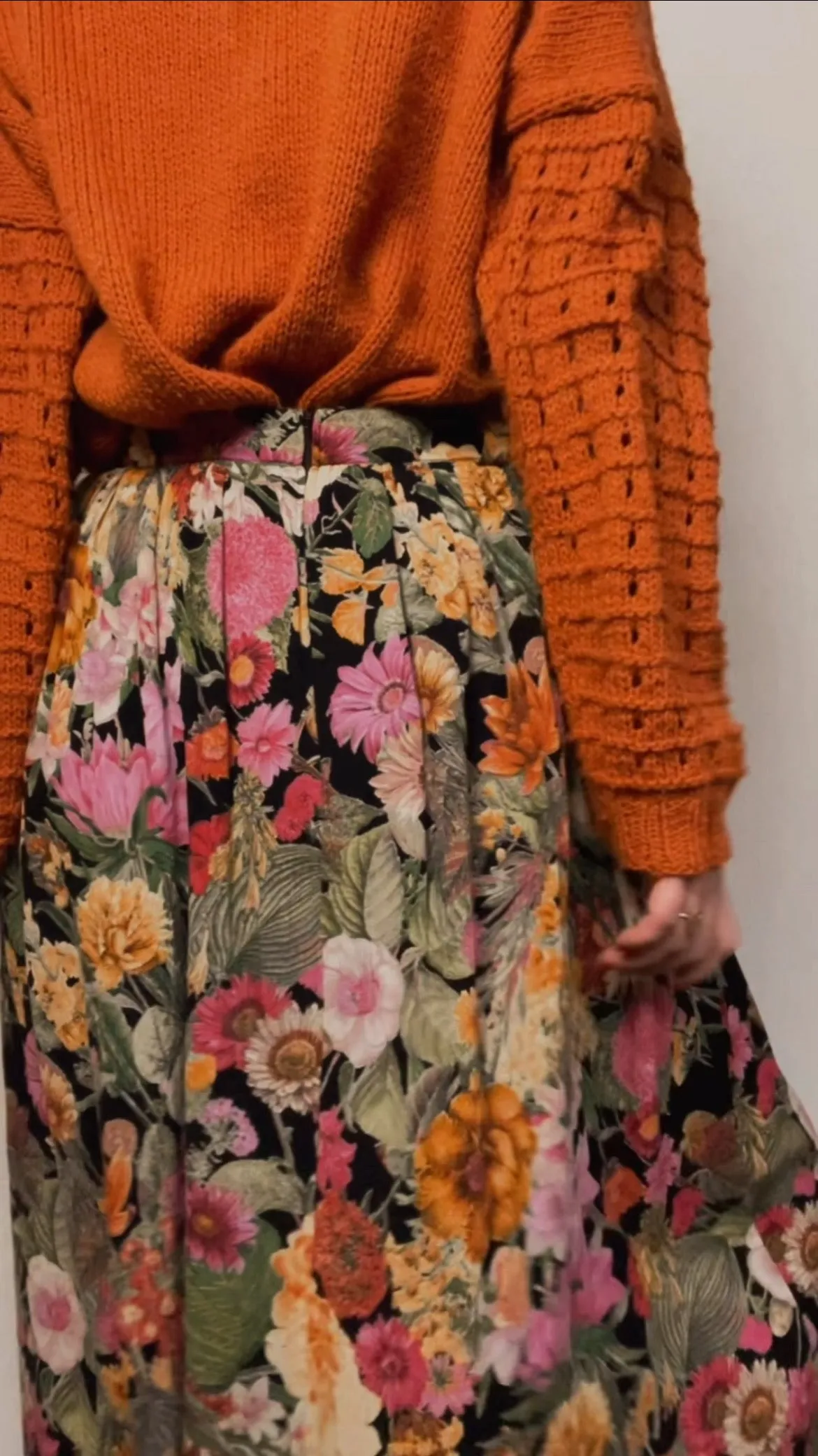 70s Floral Skirt