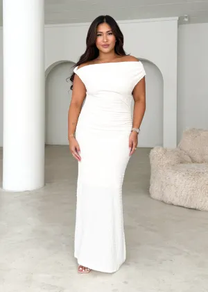 Archie One Shoulder Midi Dress - Cream