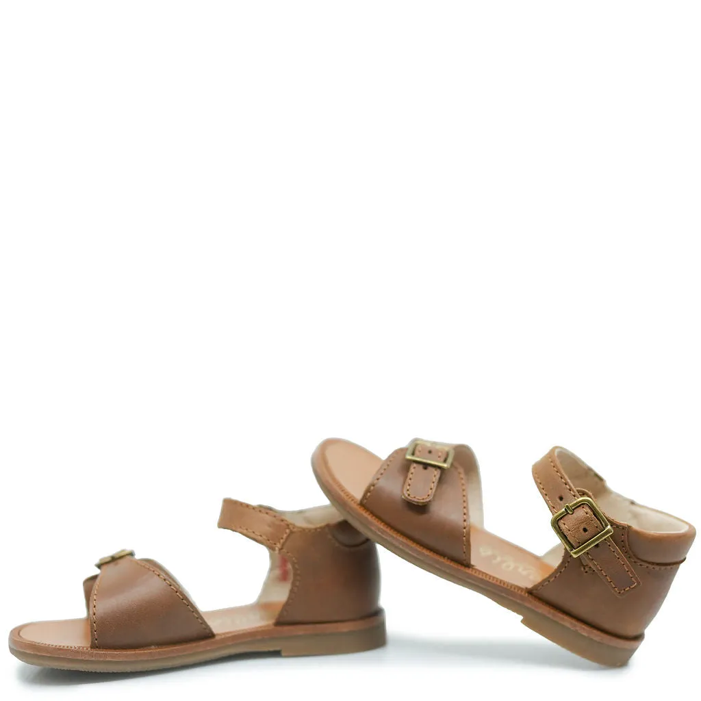 Beberlis Cognac Vintage Buckle Baby Sandal