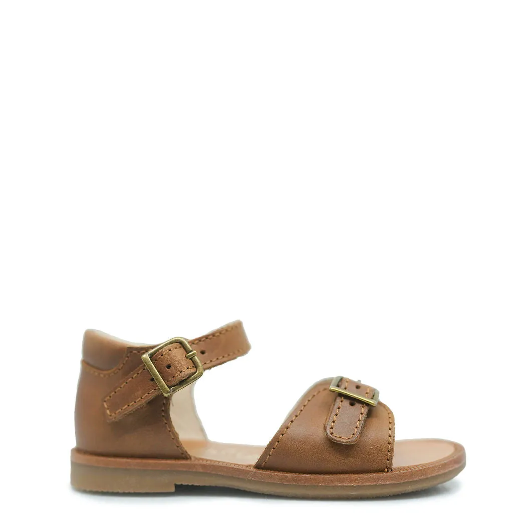 Beberlis Cognac Vintage Buckle Baby Sandal