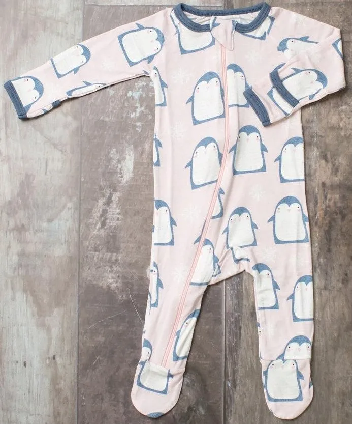 Bestaroo Pink Penguins Footie with Zipper