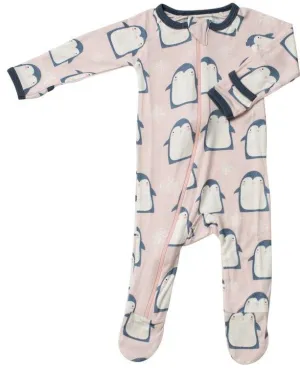 Bestaroo Pink Penguins Footie with Zipper