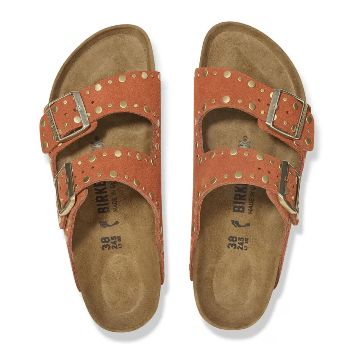 Birkenstock Women's Arizona Rivets Dark Rust Suede