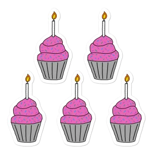 Birthday Cupcake 5.5" Vinyl Sticker Sheet