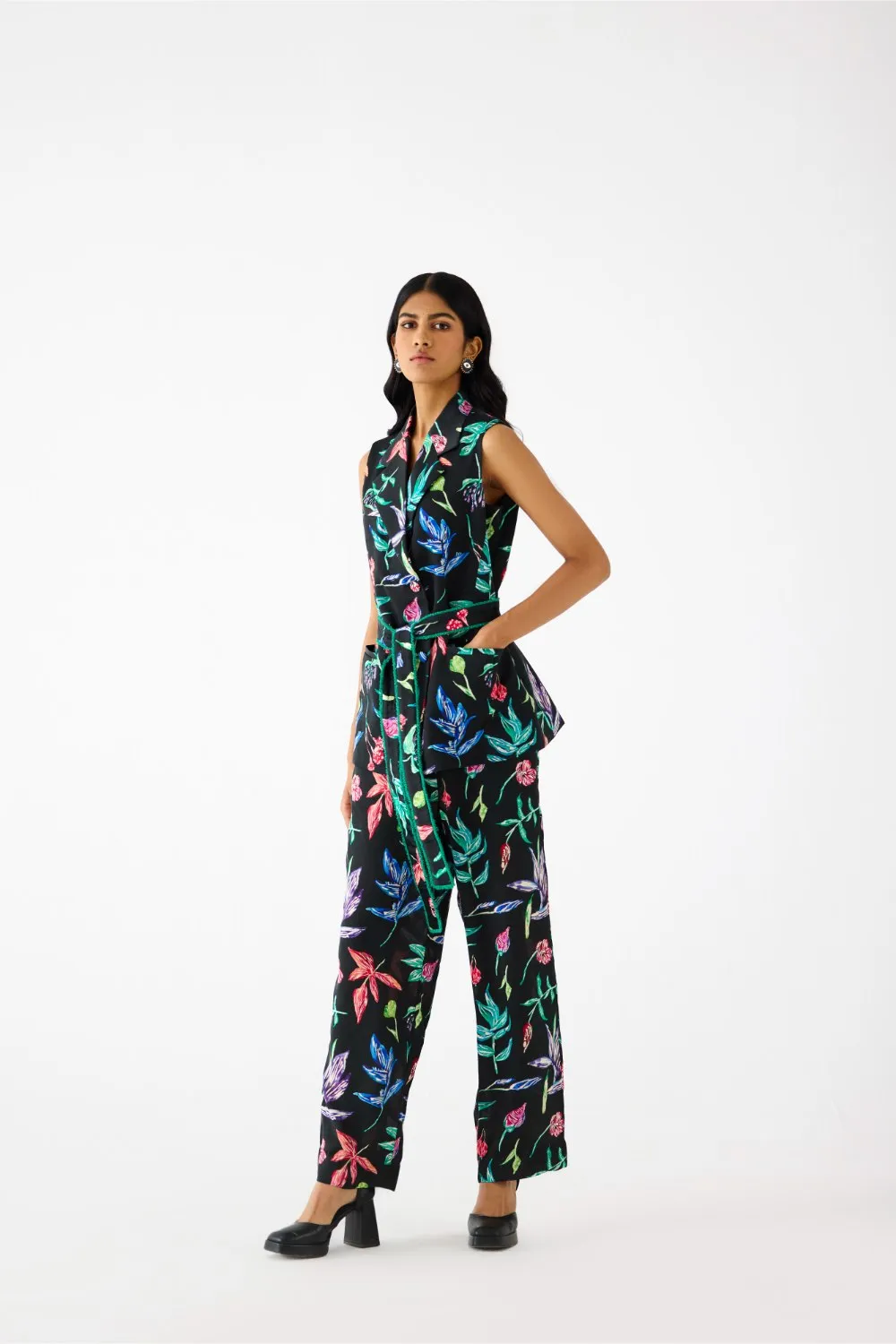 BLACK BOTANICA BLAZER AND PANTS
