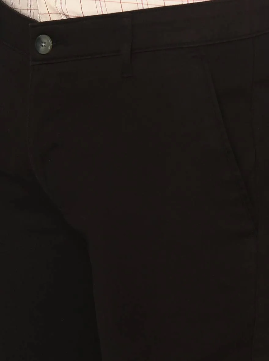 Black Solid Super Slim Fit Casual Trouser | Greenfibre