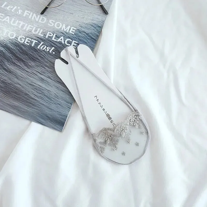 Boat Socks Slippers Female Colorful High Heels Socks Women Breathable Half Feet Socks  Invisible Socks