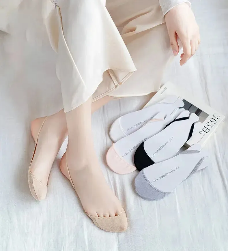 Boat Socks Slippers Female Colorful High Heels Socks Women Breathable Half Feet Socks  Invisible Socks