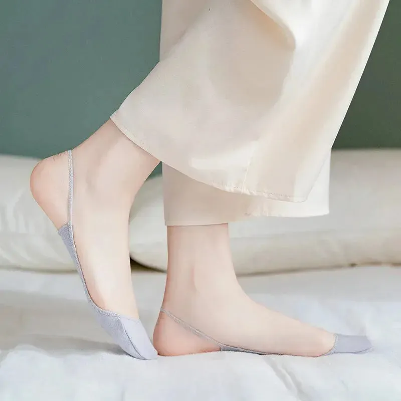 Boat Socks Slippers Female Colorful High Heels Socks Women Breathable Half Feet Socks  Invisible Socks