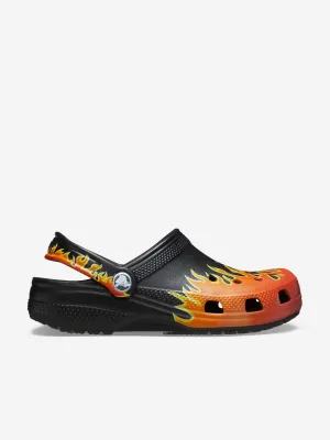 Boys Classic Flames Clog in Black