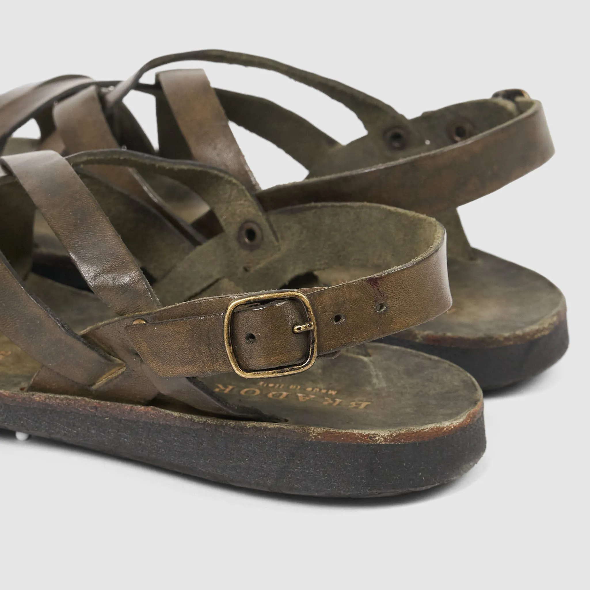 Brador Ladies Braided Heel Strap Leather Sandals