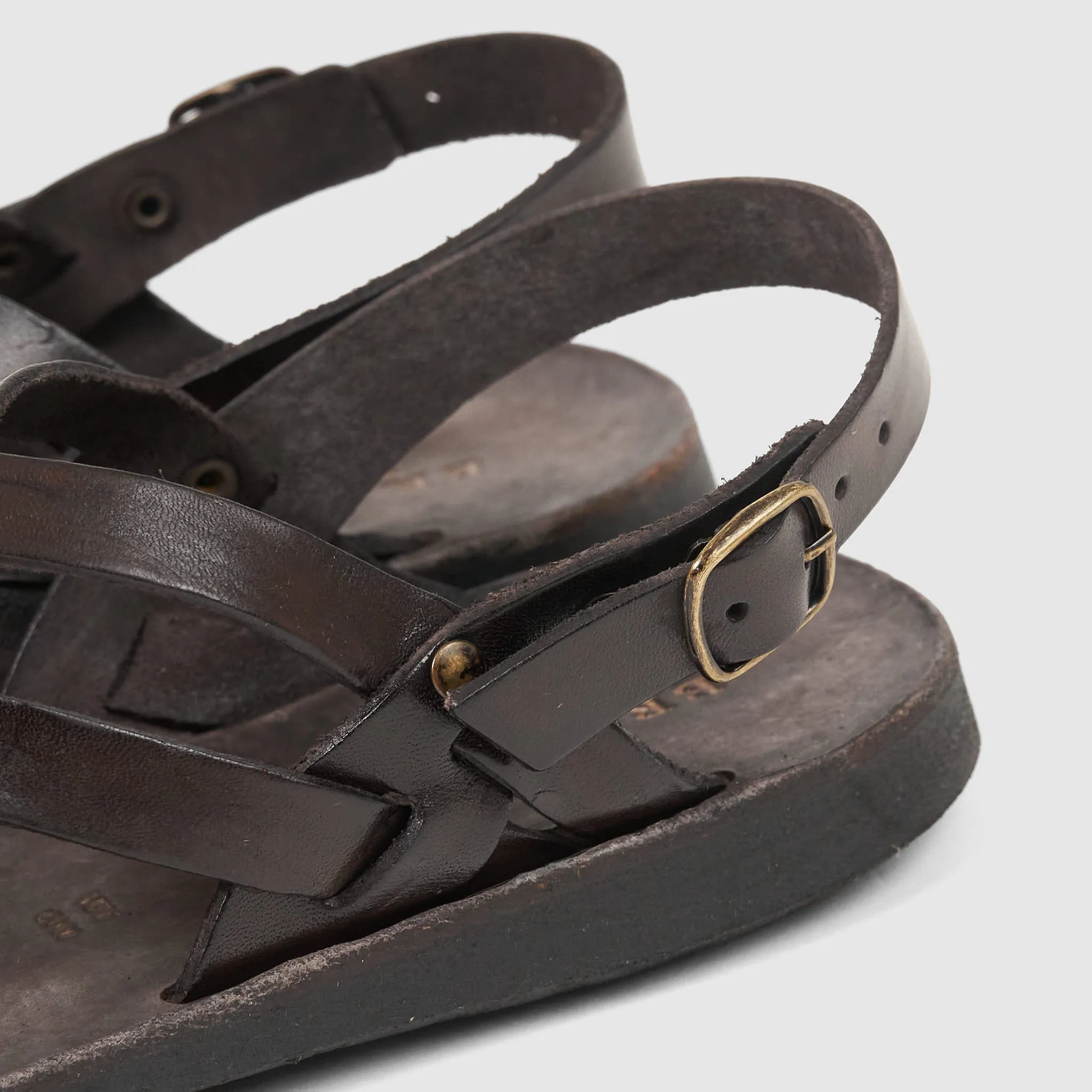 Brador Ladies Braided Heel Strap Leather Sandals