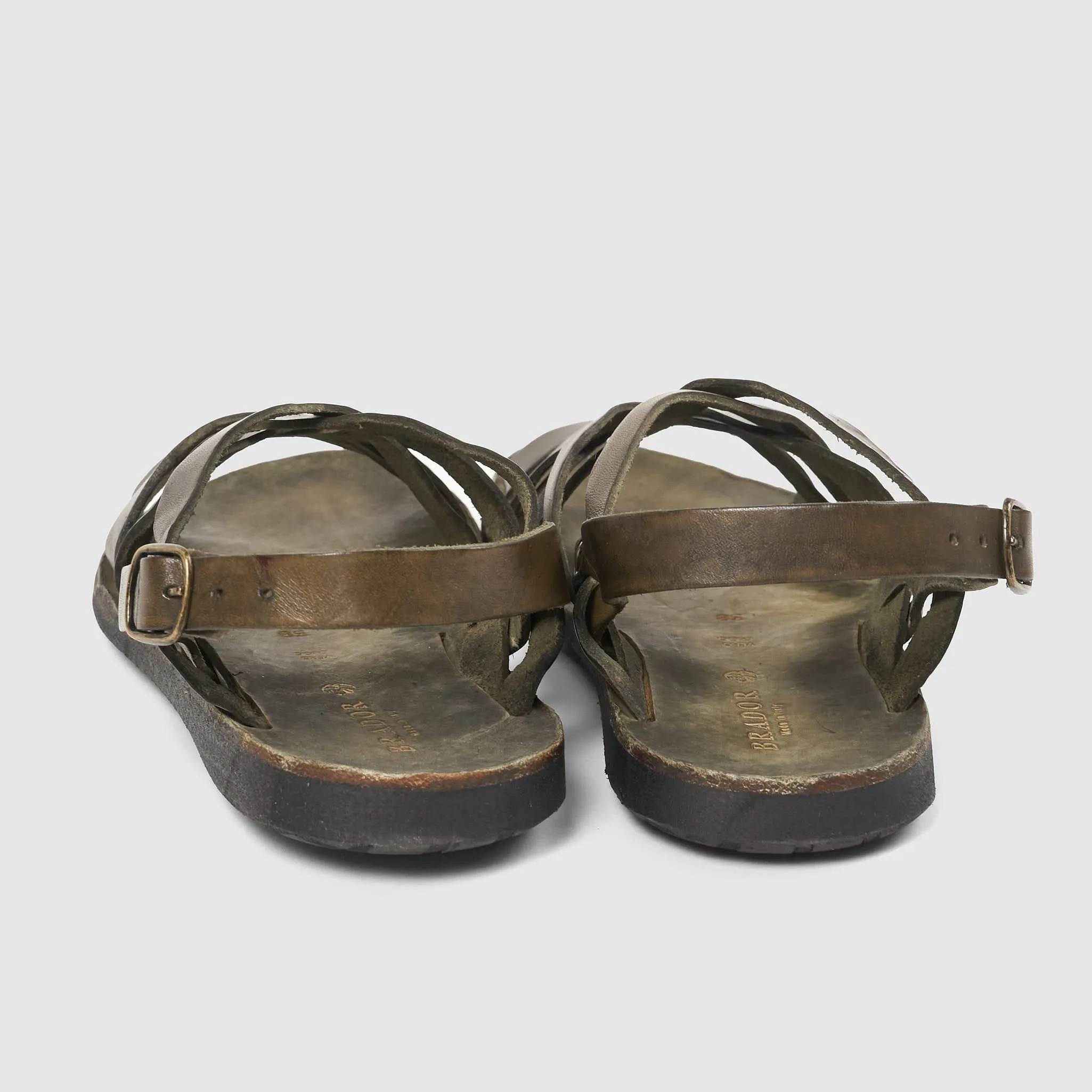 Brador Ladies Braided Heel Strap Leather Sandals
