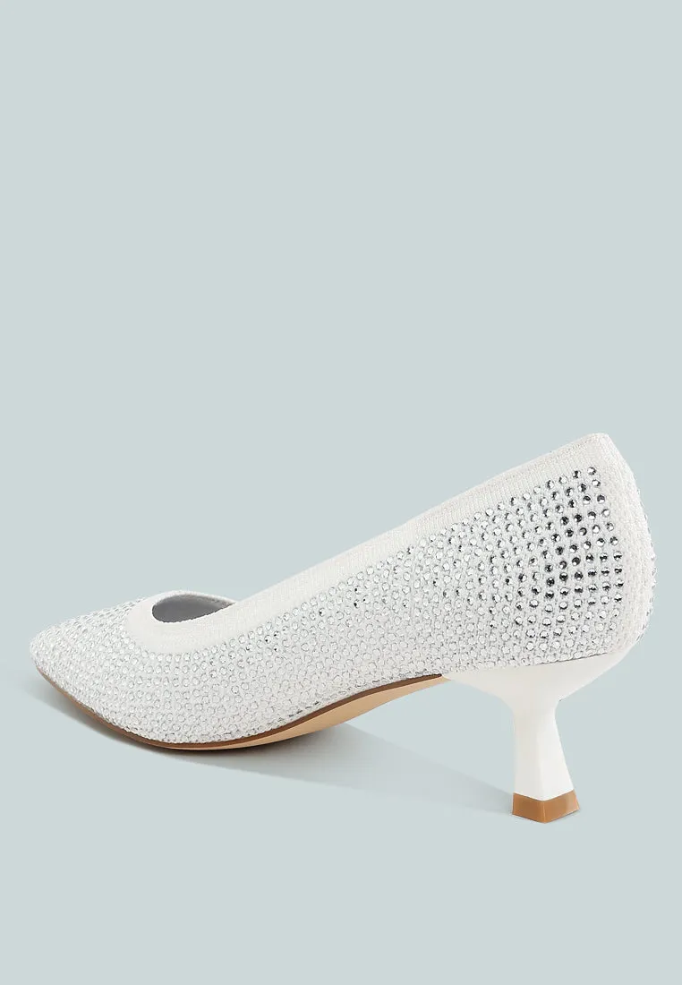 Breathable Flyknit Rhinestone Pumps By MODE