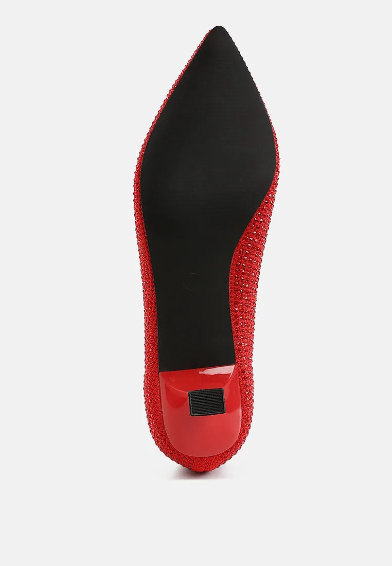 Breathable Flyknit Rhinestone Pumps By RUW