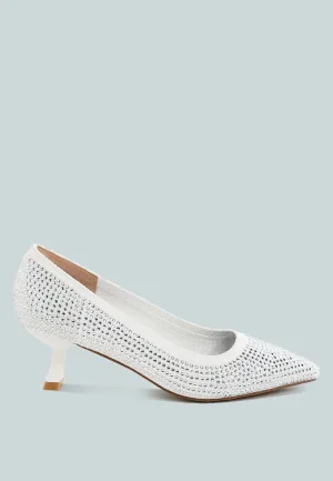 Breathable Flyknit Rhinestone Pumps By RUW