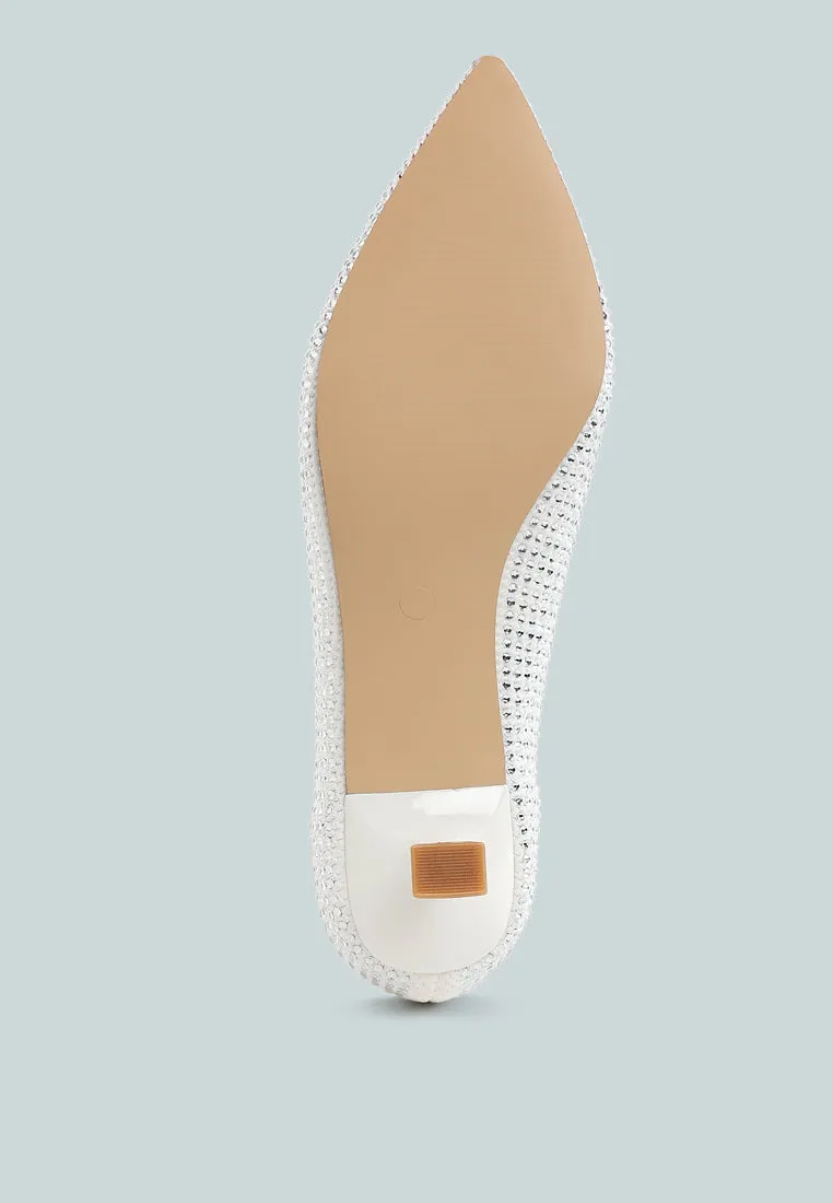 Breathable Flyknit Rhinestone Pumps By RUW