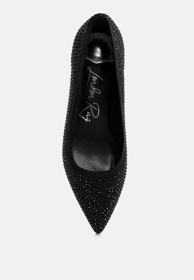 Breathable Flyknit Rhinestone Pumps By RUW