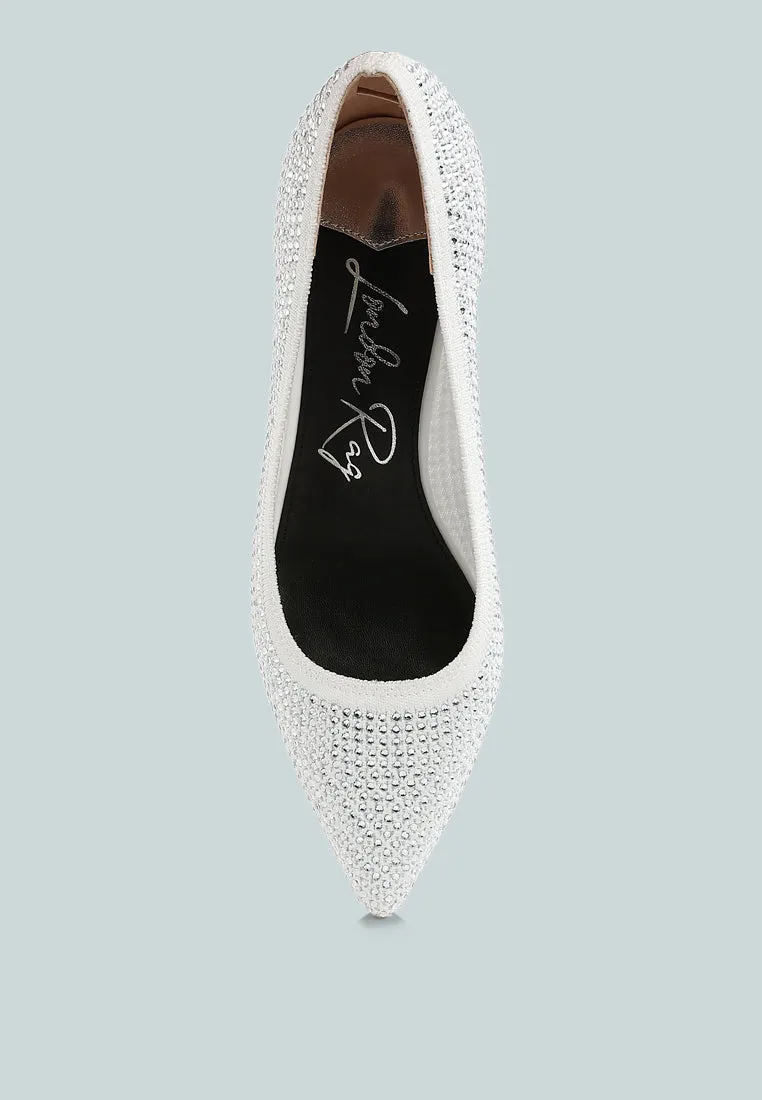 Breathable Flyknit Rhinestone Pumps By RUW