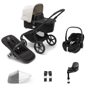 Bugaboo Fox 5, Pebble 360 PRO 2 and Base Travel System - Black/Misty White