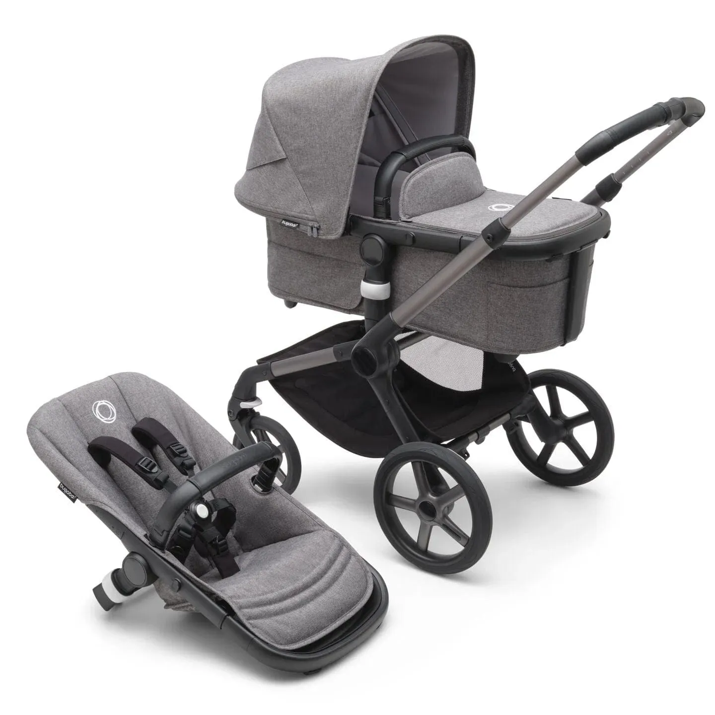 Bugaboo Fox 5, Pebble 360 PRO 2 and Base Travel System - Graphite/Grey Melange
