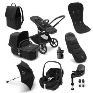 Bugaboo Fox 5, Pebble 360 PRO 2 Ultimate Travel System - Black/Midnight Black