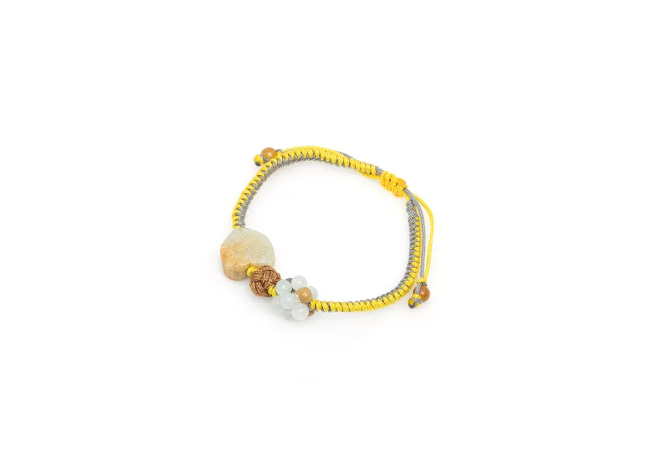 Burmese Jadeite 'Love and Wisdom' Children's Silk Bracelet