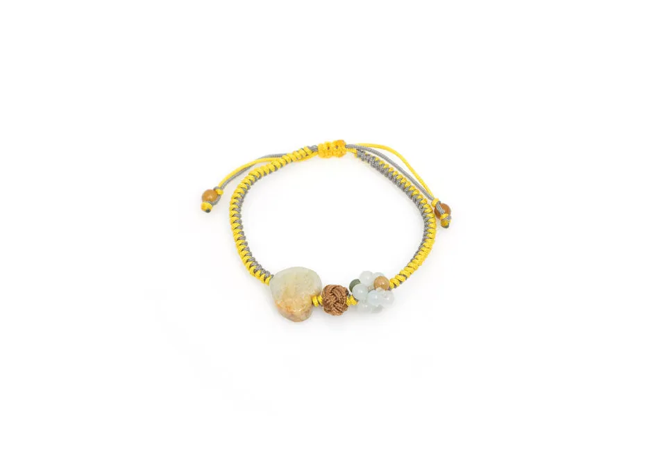 Burmese Jadeite 'Love and Wisdom' Children's Silk Bracelet