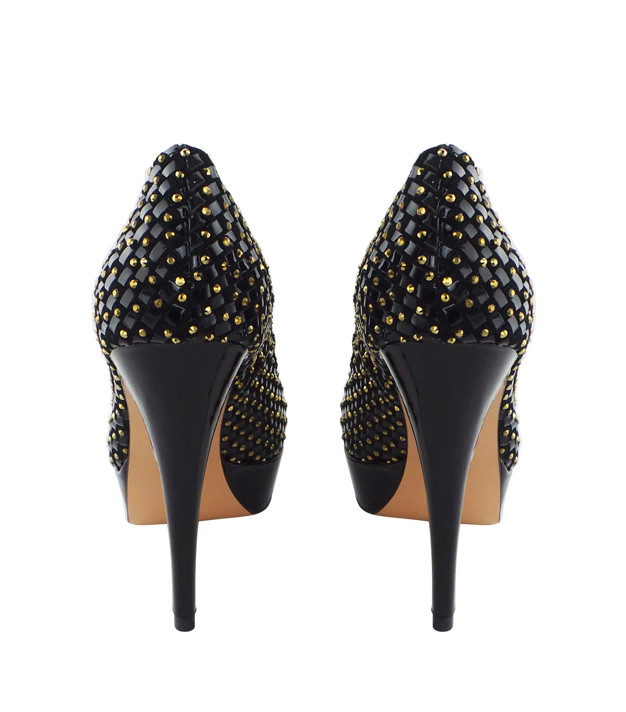 Cadiz Woven Suede & Patent Leather Platforms