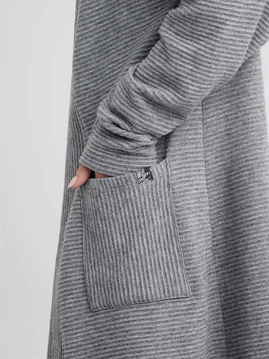 Cardigan Long en Tricot Serene - Gris Chiné