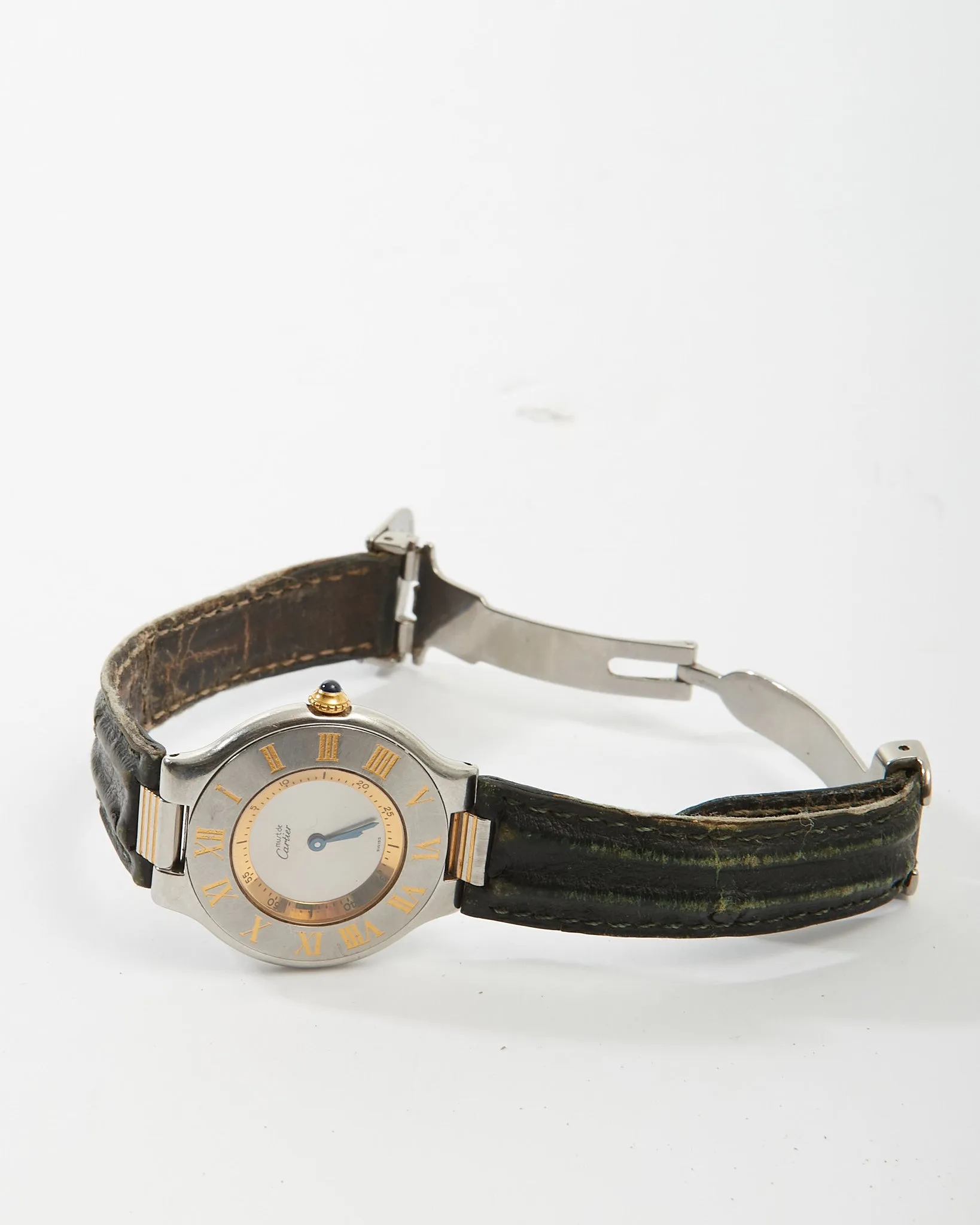 Cartier Must De Cartier 21 Stainless Steel & Leather Band Watch