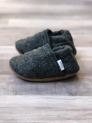 Charcoal Felt Moccasins