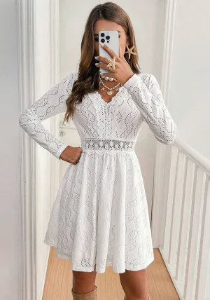 Charming Lace Patchwork Mini Dress for Effortless Elegance