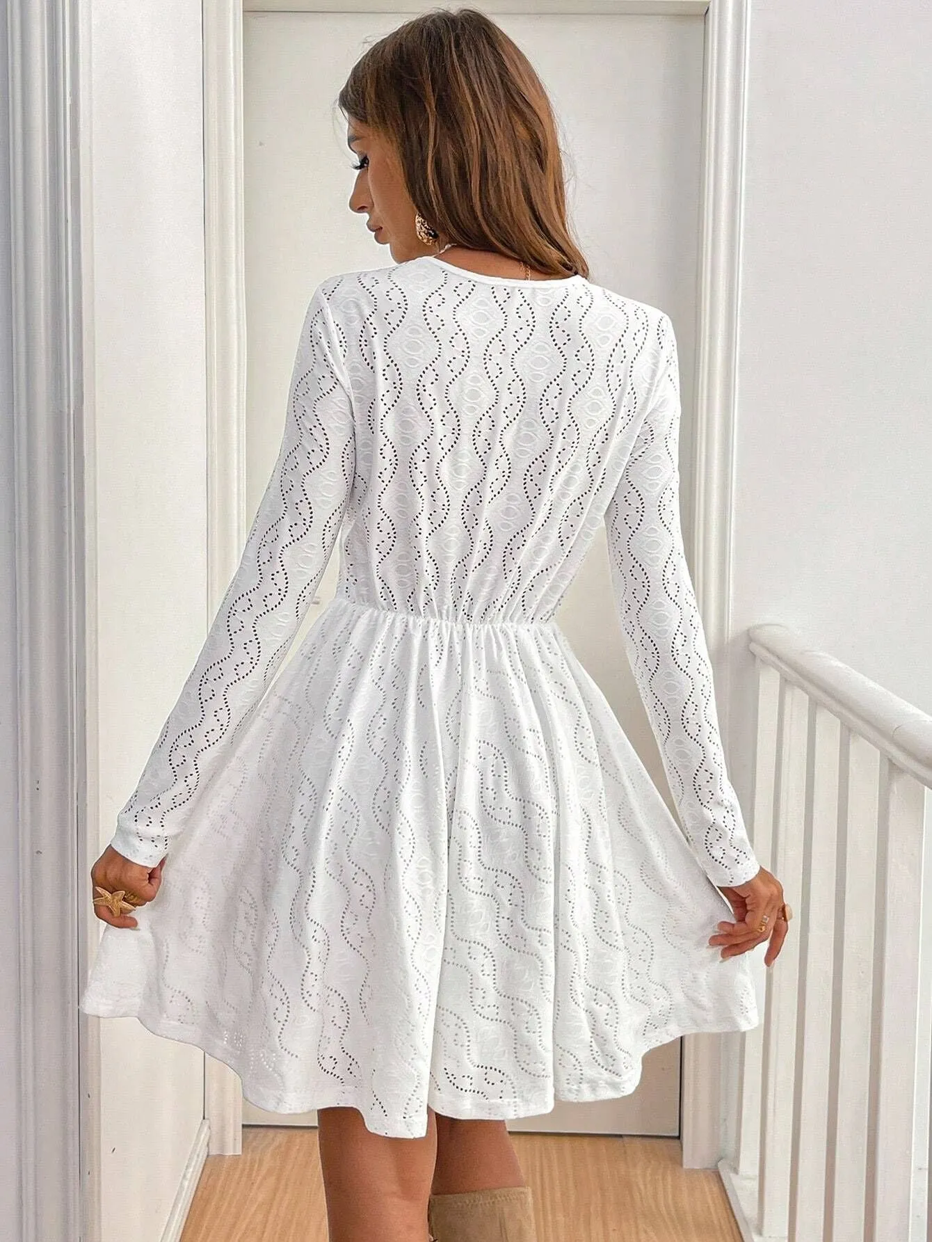 Charming Lace Patchwork Mini Dress for Effortless Elegance