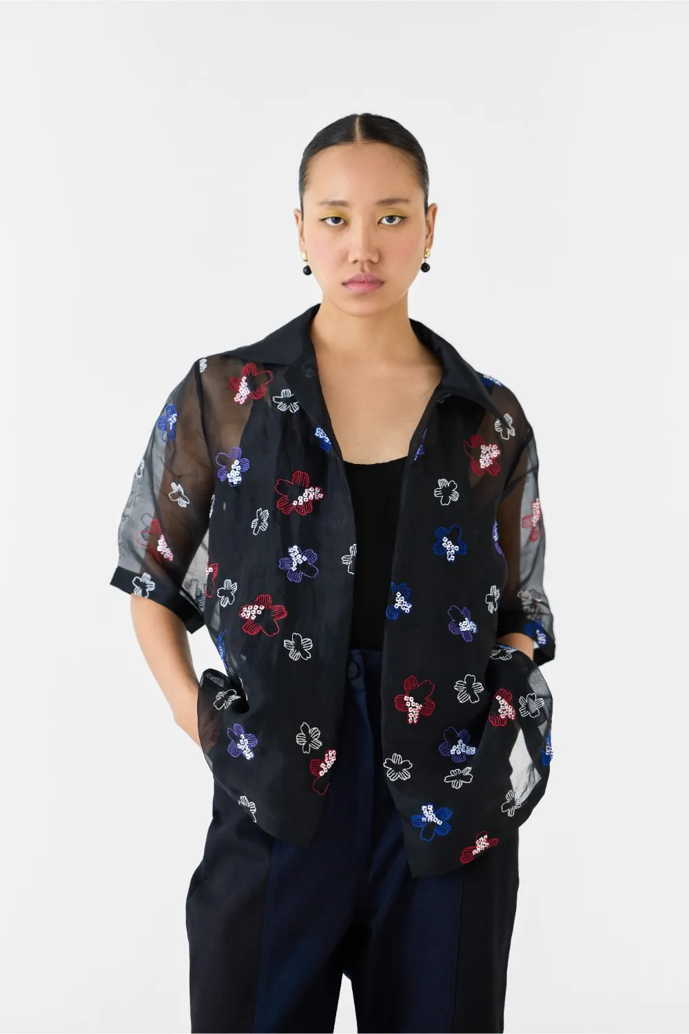 CHERRY BLOSSOM ORGANZA SHIRT