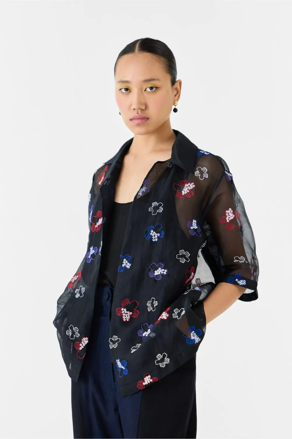 CHERRY BLOSSOM ORGANZA SHIRT