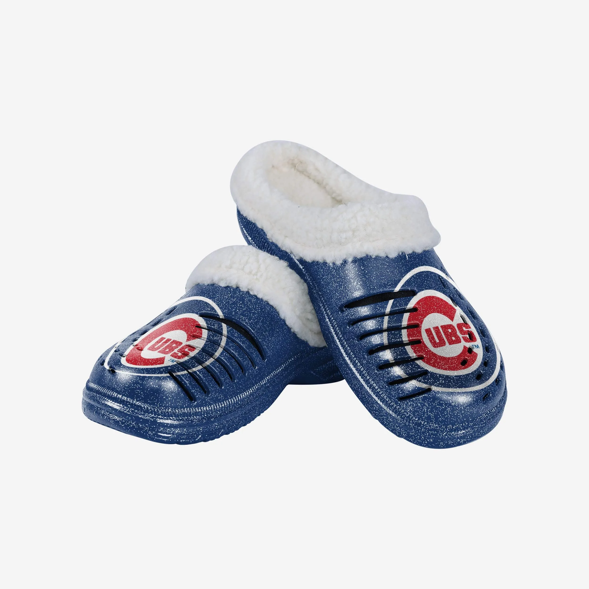 Chicago Cubs Womens Sherpa Lined Glitter Clog