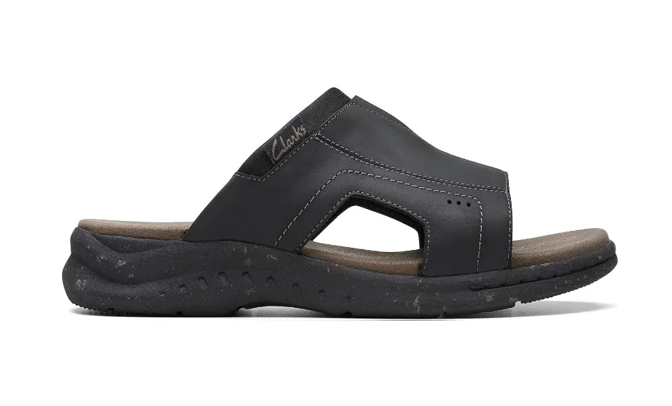 Clarks Men's Walkford Band Black Leather