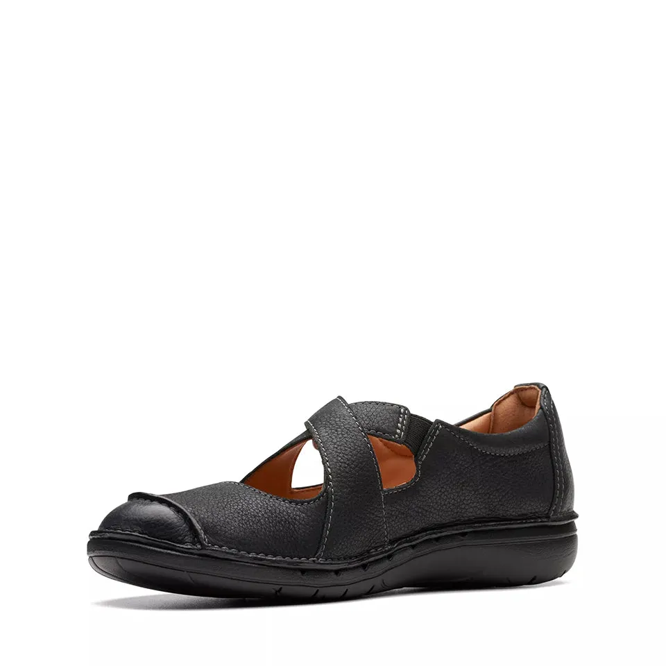 Clarks Women's Un Loop Strap Black Leather 26174970