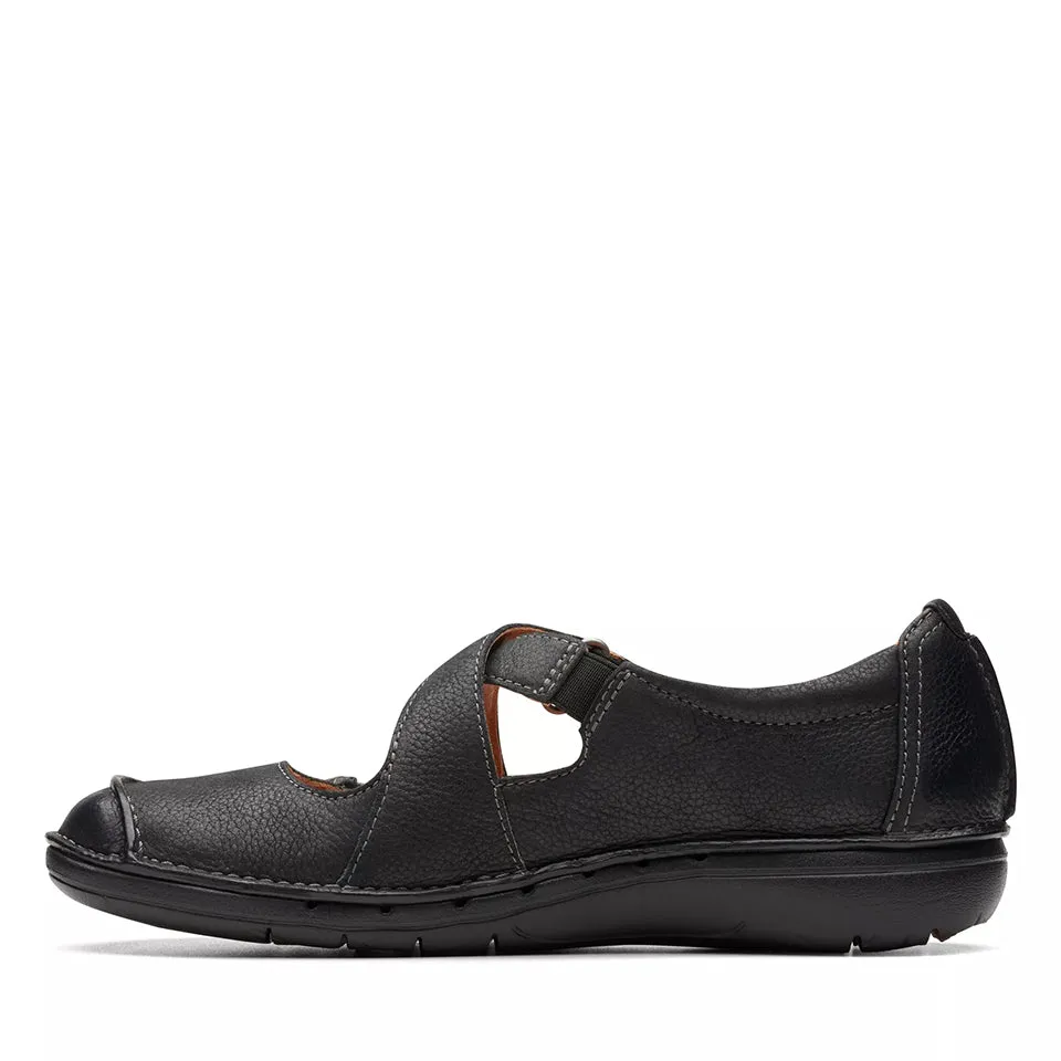 Clarks Women's Un Loop Strap Black Leather 26174970