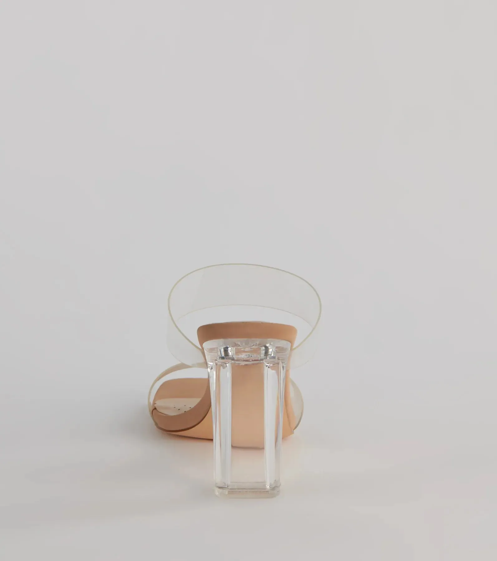 Clearly On Trend PVC Strap Lucite Block Heels