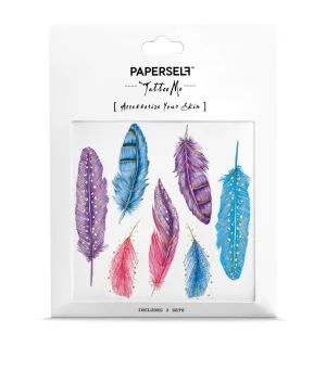 Coloured Feathers Temporary Tattoo