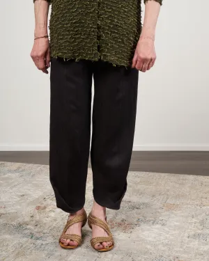 cropped akeo pant - black linen drape