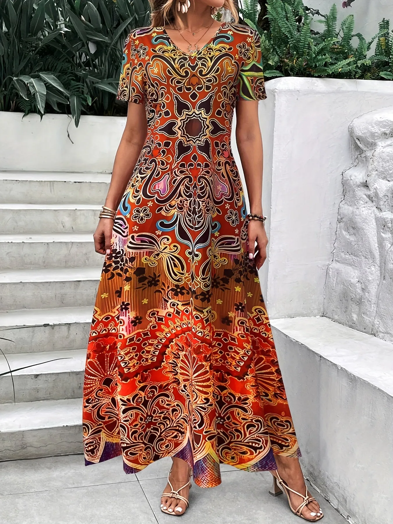 Daisy - Vintage V-Neck Dress