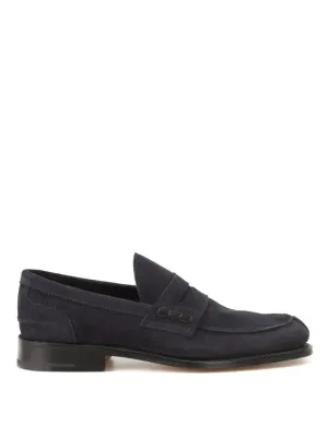 Deep Navy Suede Moccasin With Rubber Sole