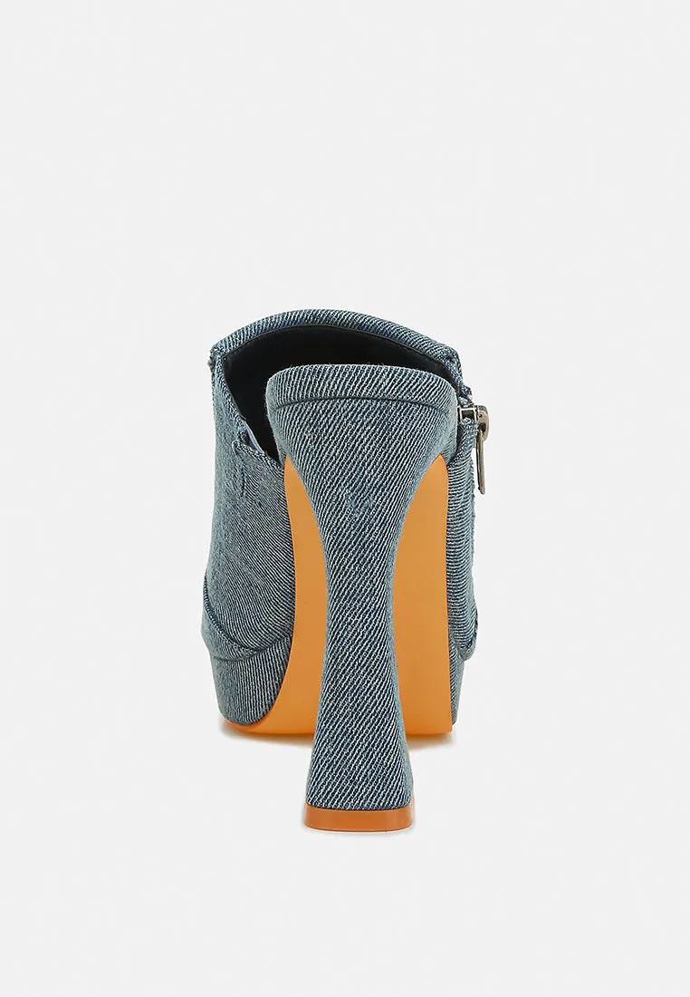 Denim Pouch Detail Sandals By RAG