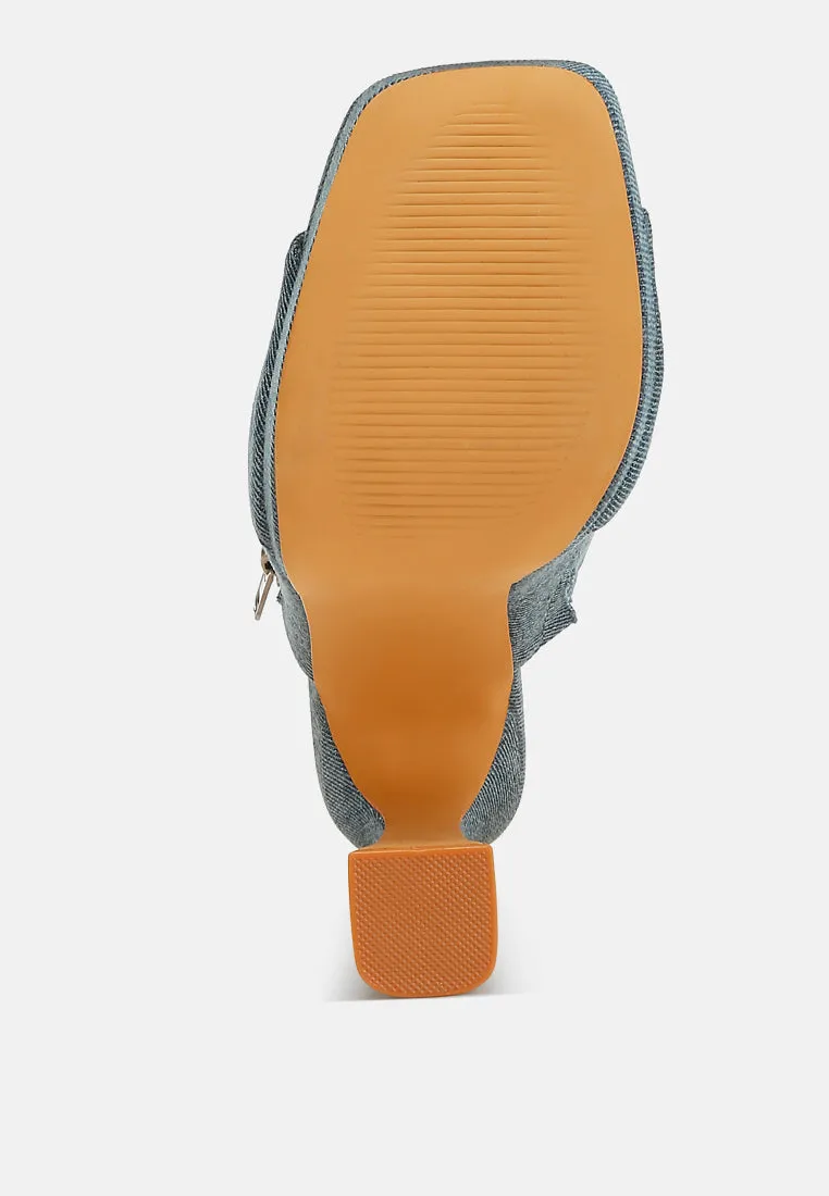 Denim Pouch Detail Sandals By RAG